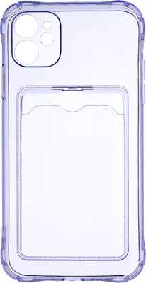 Чехол-накладка Zibelino Silicone Card Holder для Apple iPhone 11 / ZSCH-APL-11-CAM-LIL (сиреневый)