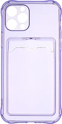 Чехол-накладка Zibelino Silicone Card Holder Apple iPhone 12 Pro/ZSCH-IPH-12-PRO-CAM-LIL (сиреневый)