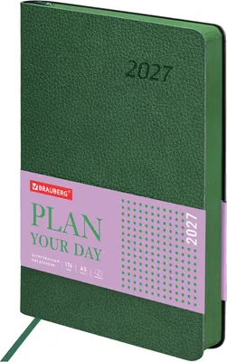 Ежедневник Brauberg Stylish 2027 / 117972 (темно-зеленый)