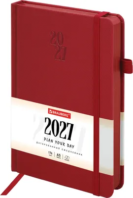 Ежедневник Brauberg Plain 2027 / 118036 (красный)