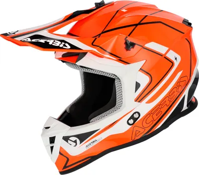 Мотошлем Acerbis Linear 2206 Graphic / 0025316.203.068 (XL, оранжевый/белый)