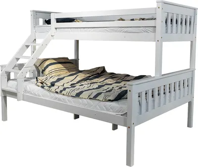 Двухъярусная кровать Dyatel Мальм Люкс 90x140 с настилом (белый)