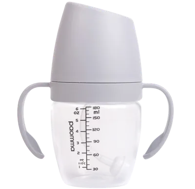 Поильник Paomma Непроливайка с ручками (180мл, Light Grey)