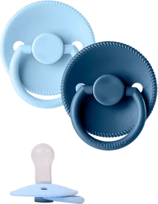 Набор пустышек Paomma Силиконовые 0-18 мес (2шт, Baby Blue/Navy)