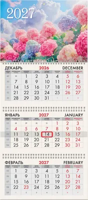 Календарь настенный Brauberg Гортензии. 2027 год / 118259