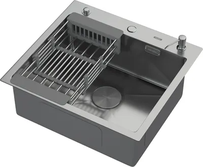 Мойка кухонная Arfeka ECO AR 55x50 POP-UP+CL+DS (Satin, с дозатором и коландером)