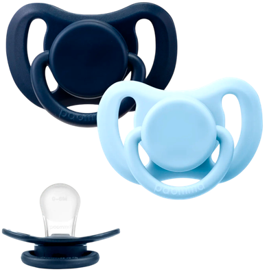 Набор пустышек Paomma Силиконовые 0-6 мес (Baby Blue/Navy)