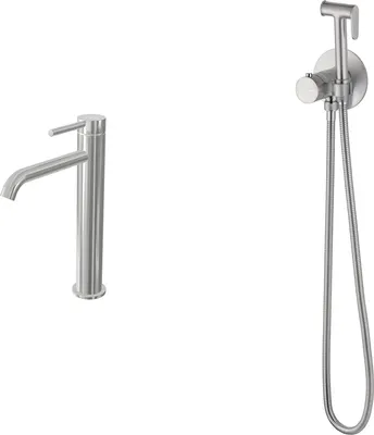 Гигиенический душ со смесителем Oliveeka OL-829909+88239017-BN (никель матовый)