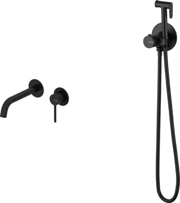 Гигиенический душ со смесителем Oliveeka OL-829909+88869017-MB (черный матовый)