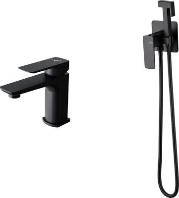 Гигиенический душ со смесителем Oliveeka OL-829003+139003-MB (черный матовый)