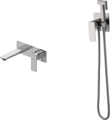 Гигиенический душ со смесителем Oliveeka OL-829003+869003-BN (никель матовый)