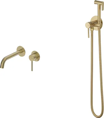 Гигиенический душ со смесителем Oliveeka OL-829902+88869017-BG (золотой матовый)