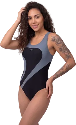 Купальник для плавания FN Sea Adult / WFN4311004-021 (6XL, серый/черный)