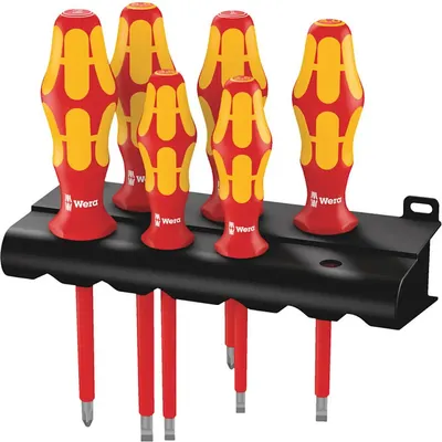 Набор отверток WERA 160i/6 VDE Kraftform Plus Serie 100 + подставка / 05006145001