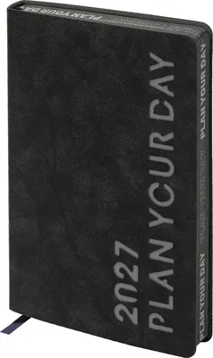 Ежедневник Brauberg Vive 2027 / 117869 (черный/серый)