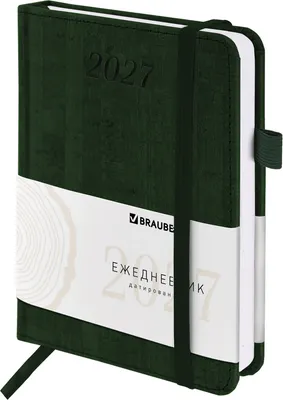Ежедневник Brauberg Wood 2027 / 118120 (темно-зеленый)
