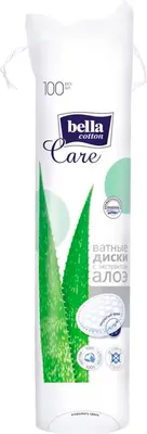 Ватные диски Bella Cotton Care с экстрактом алоэ (100шт)