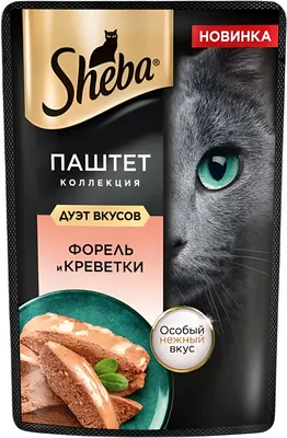 Влажный корм для кошек Sheba Для взрослых кошек Паштет в желе. Форель креветка (75г)