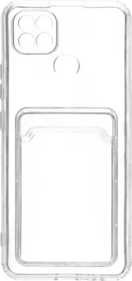 Чехол-накладка Zibelino Silicone Card Holder для Realme C21 / ZSCH-RLM-C21-CAM-TRN (прозрачный)