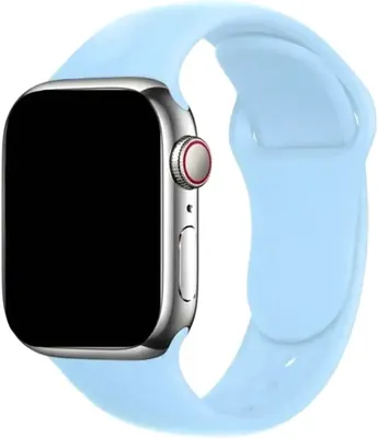 Ремешок для фитнес-трекера Zibelino Apple Watch 42/44/45мм / ZBS-APL-42-L-LBLUE (M/L, светло-голубой)