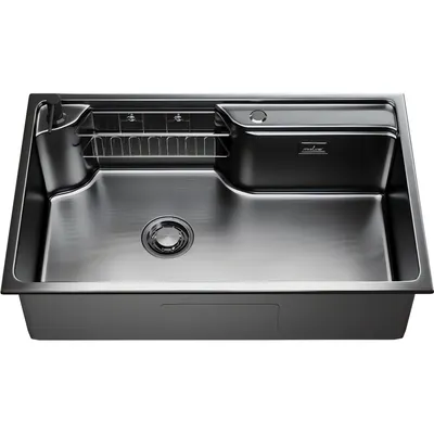 Мойка кухонная Mixline Pro 559337 (черный графит, с сифоном)