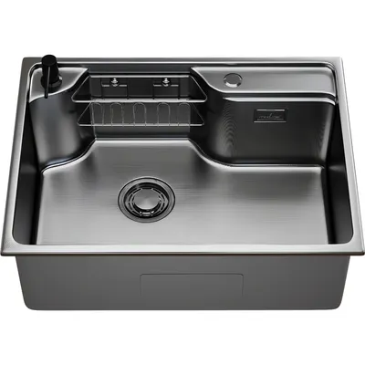 Мойка кухонная Mixline Pro 559336 (черный графит, с сифоном)