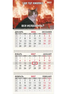 Календарь настенный Brauberg Fun. Котик. 2027 год / 118407