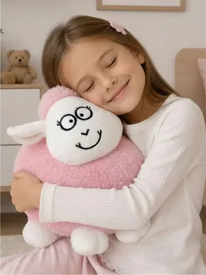 Подушка-игрушка BelToys Барашек Боб (розовый/молочный)