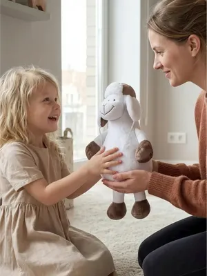 Мягкая игрушка BelToys Барашек в шапке (белый/мокко)