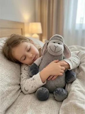 Мягкая игрушка BelToys Барашек в шапке (букле серый/розовый)