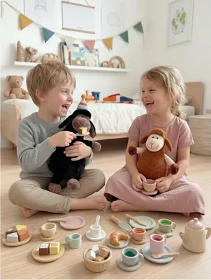 Мягкая игрушка BelToys Барашек в шапке (черный/черный/мокко)