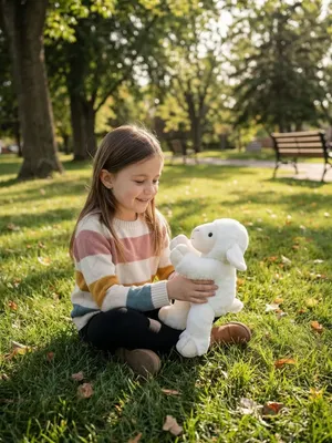 Мягкая игрушка BelToys Ягненок Дэйзи 45см (молочный)