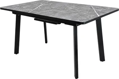 Обеденный стол Tetchair Matis раздвижной 138-178х83х75 (гранит темный/черный)