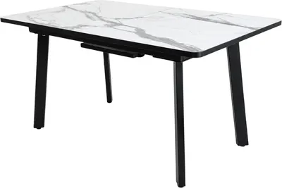 Обеденный стол Tetchair Matis раздвижной 138-178х83х75 (мрамор белый/черный)