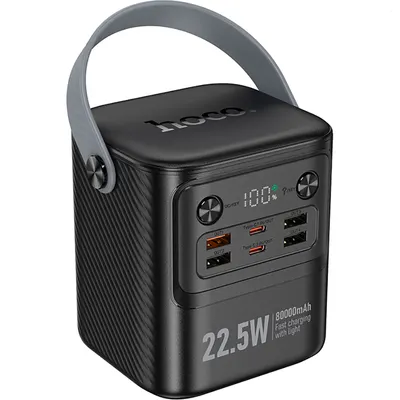 Портативное зарядное устройство Hoco J152 Tough 22.5W+PD20W с фонариком 80000mAh (черный)