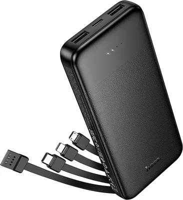 Портативное зарядное устройство Hoco J163 Wonderful с 4 кабелями 10000mAh (черный)