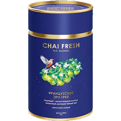 Чай листовой Chai Fresh Французский Эрл Грей черный (70г)