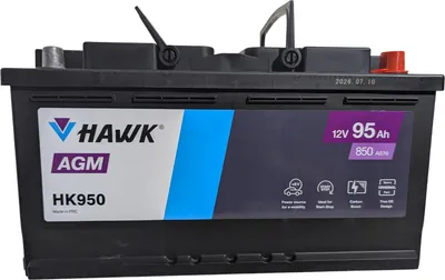 Автомобильный аккумулятор HAWK AGM R+ 850A (95 А/ч)