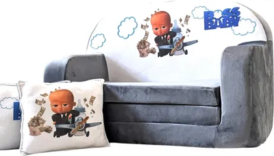 Диван детский BelToys Мини Босс + 2 подушки (серый)