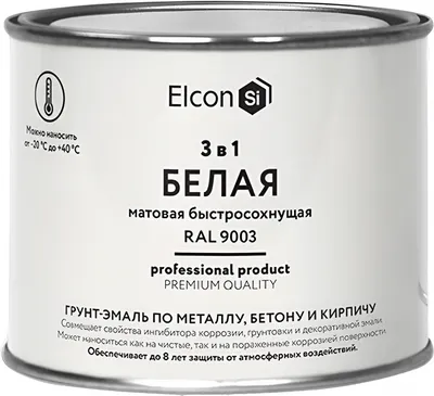 Грунт-эмаль Elcon По ржавчине 3в1 (400г, матовый белый)