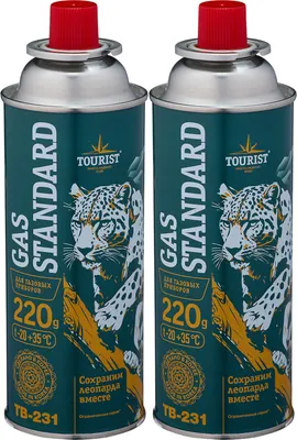 Газовый баллон туристический Tourist Standart Leo TB-231 (2x220г, цанговый)