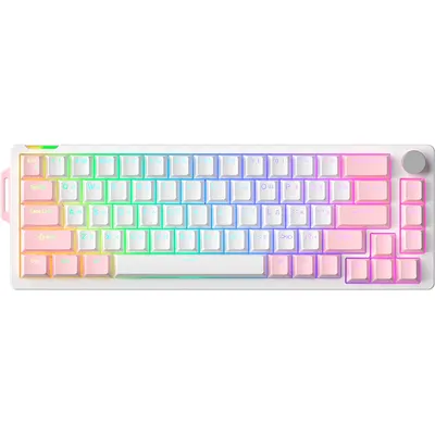 Клавиатура Furycube V68 Flow White Switch / ZY870015 (белый/розовый)