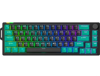 Клавиатура Furycube V68 Flow White Switch / ZY870014 (черный/зеленый)