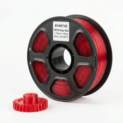Пластик для 3D-печати BYNET3D PETG / BN_PETG0_TRD (Transparent Red)