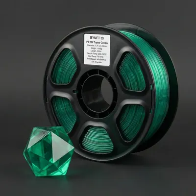 Пластик для 3D-печати BYNET3D PETG / BN_PETG0_TGN (Transparent Green)
