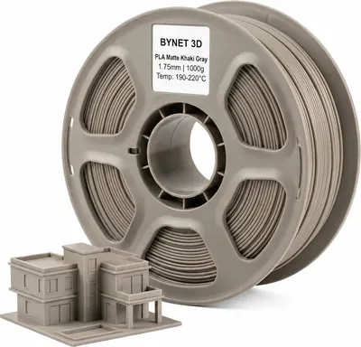 Пластик для 3D-печати BYNET3D PLA / BN_PLA20_KGY (Matte Khaki Gray)