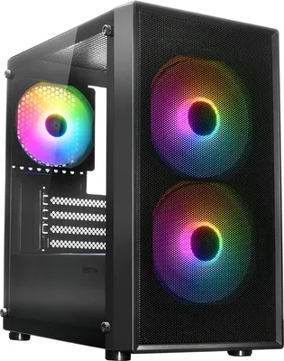 Корпус для компьютера XASTRA A305M 3FRGB / A305M-2FC14F-1FC12F (черный, без БП)