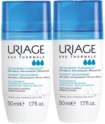 Дезодорант шариковый Uriage Deodorant Puissance тройного действия (2x50мл)