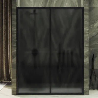 Душевая дверь MaybahGlass 195x115 / MGD-2078-6 (графит матовый/черный)