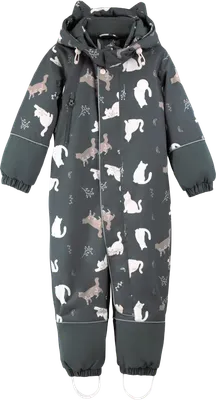 Комбинезон прогулочный детский Amarobaby Adventure Light / AB-OD26-6201ADL/10-104 (р.104-110, графит/кошки)